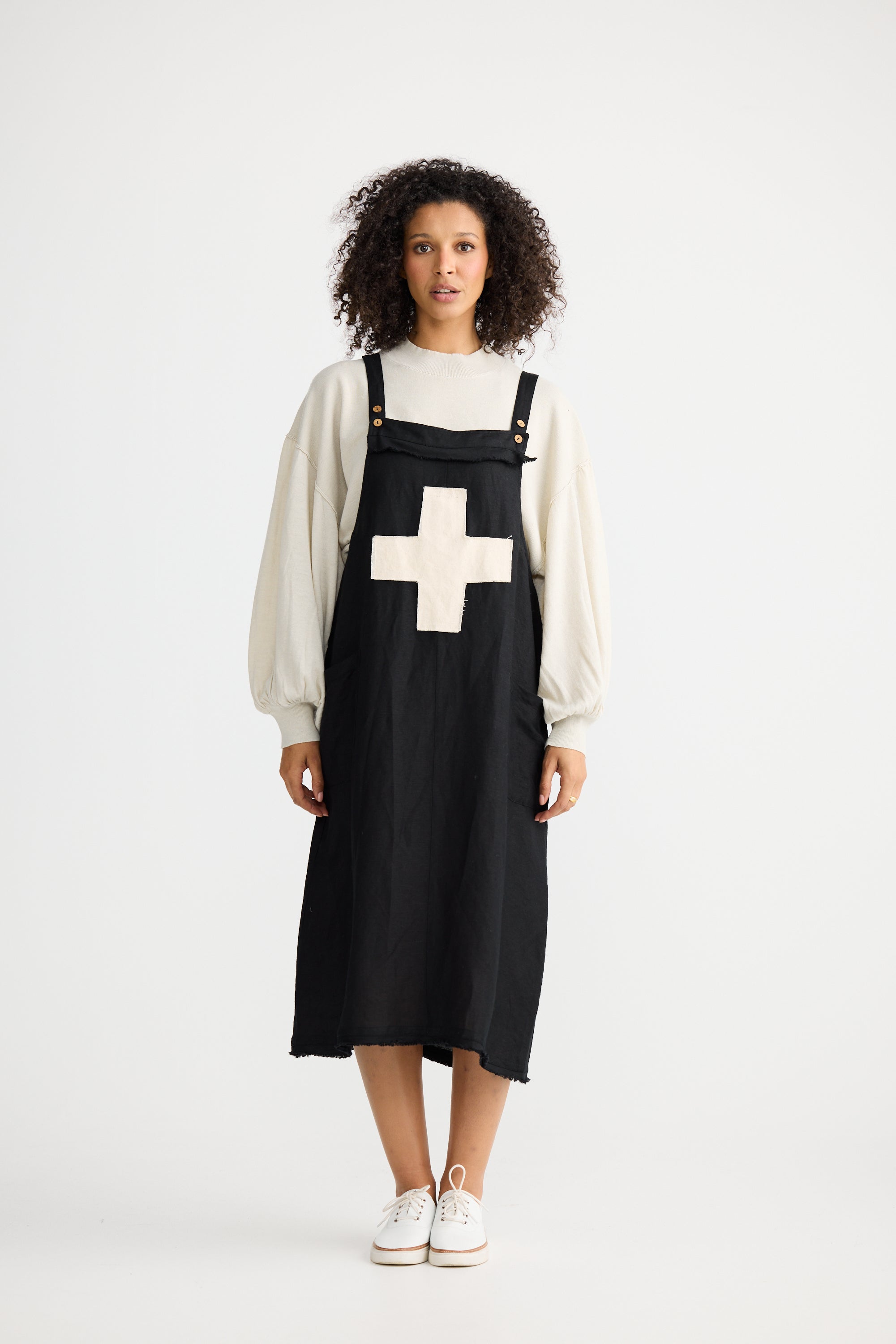 Lenny Pinafore - Black