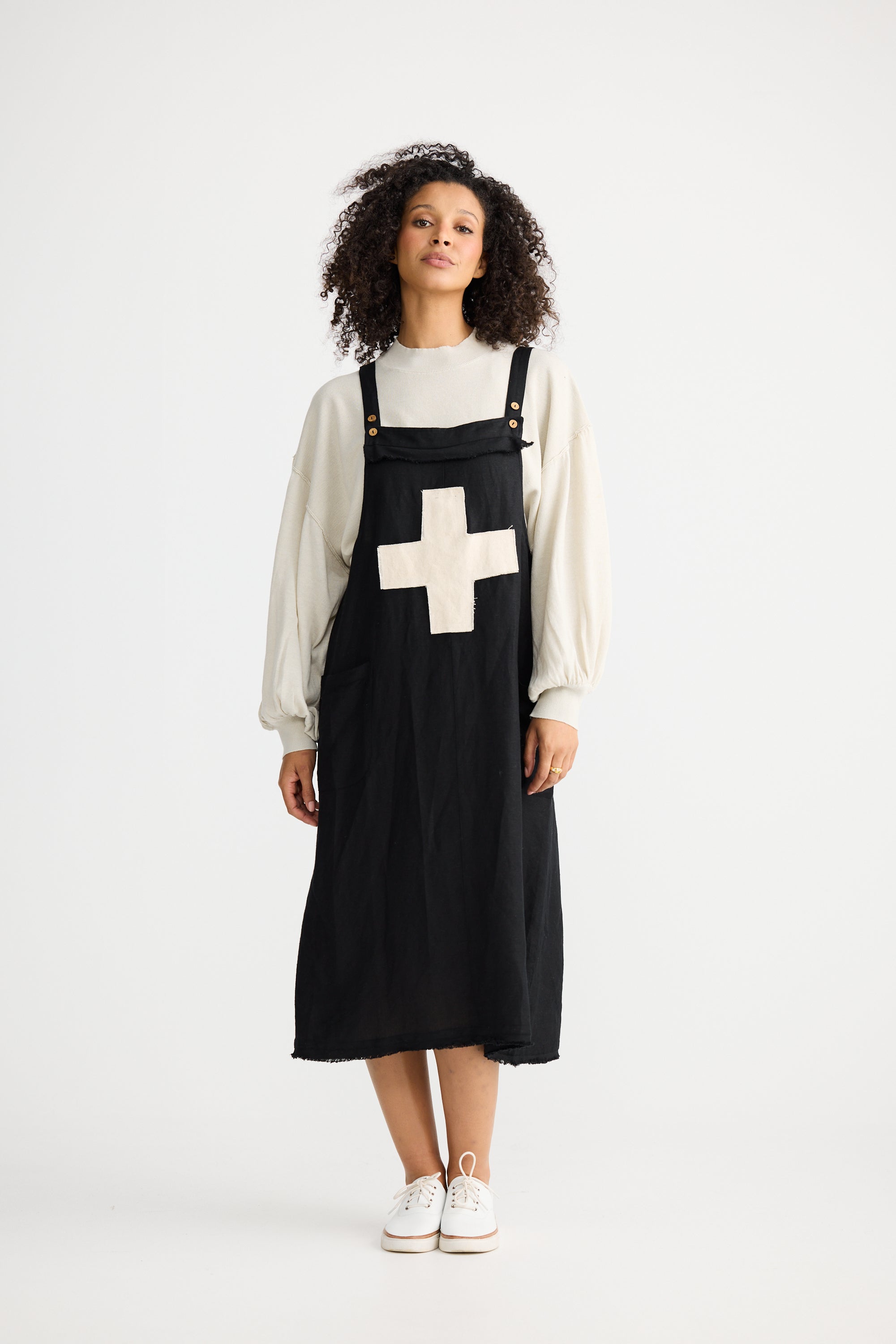 Lenny Pinafore - Black