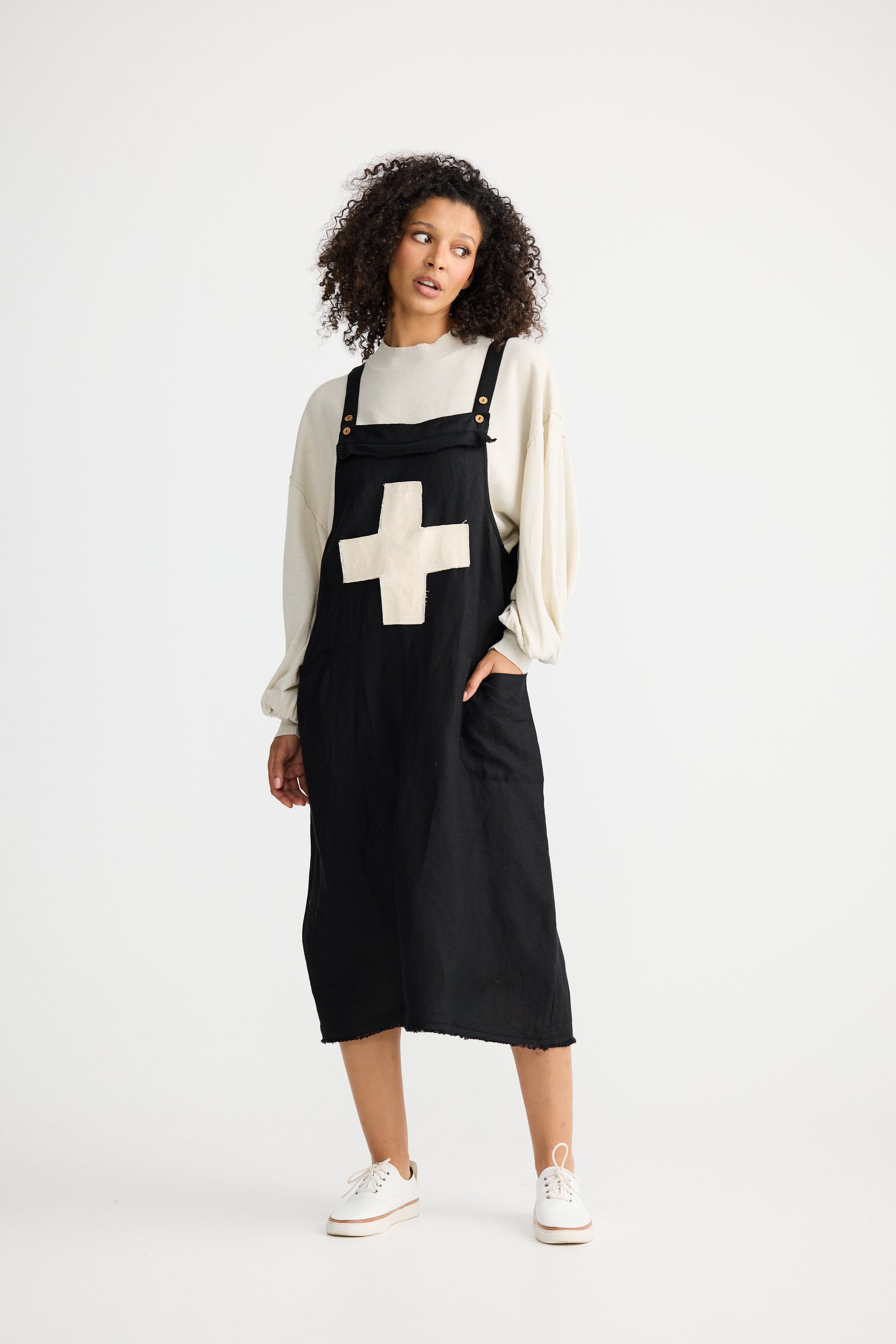 Lenny Pinafore - Black