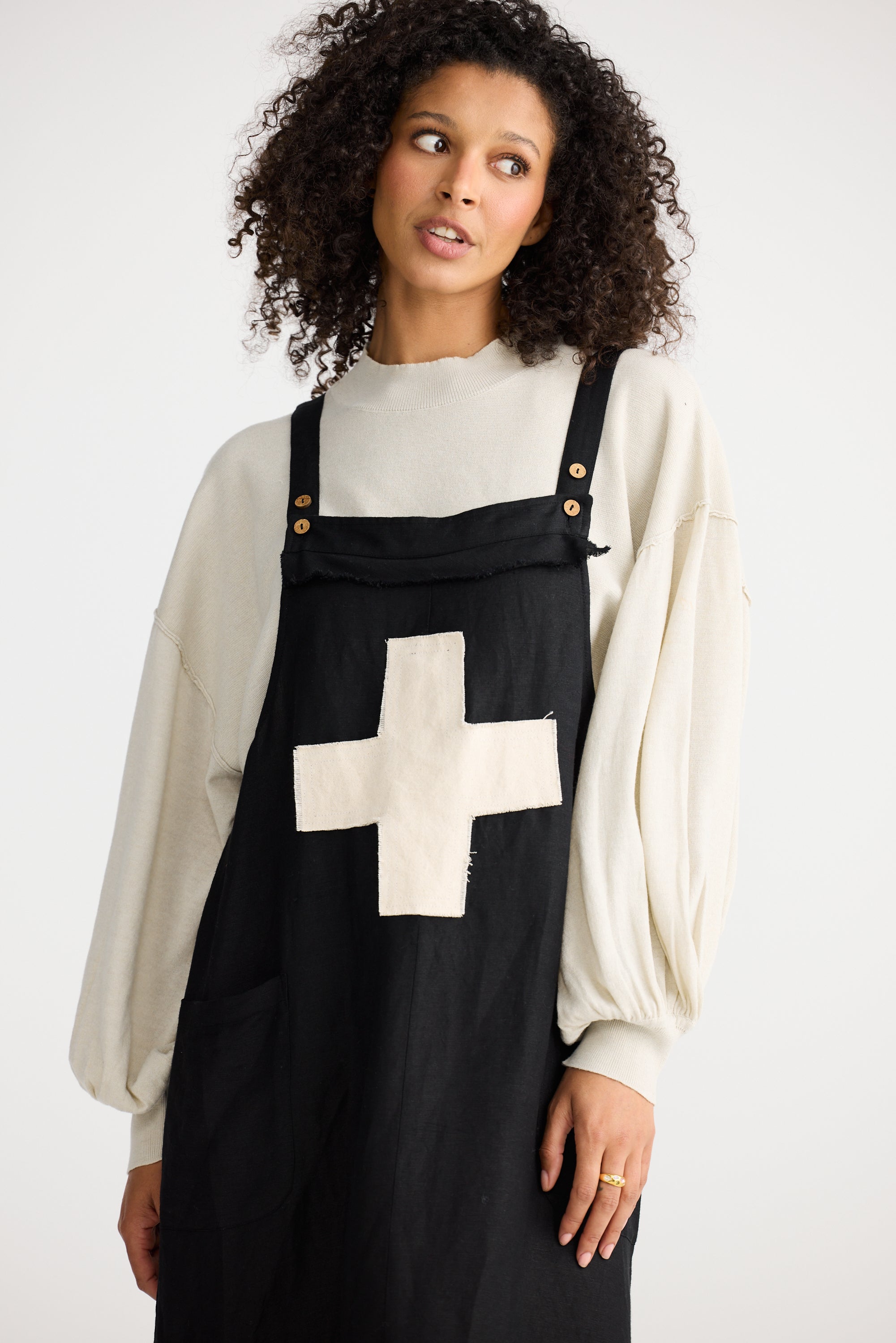 Lenny Pinafore - Black