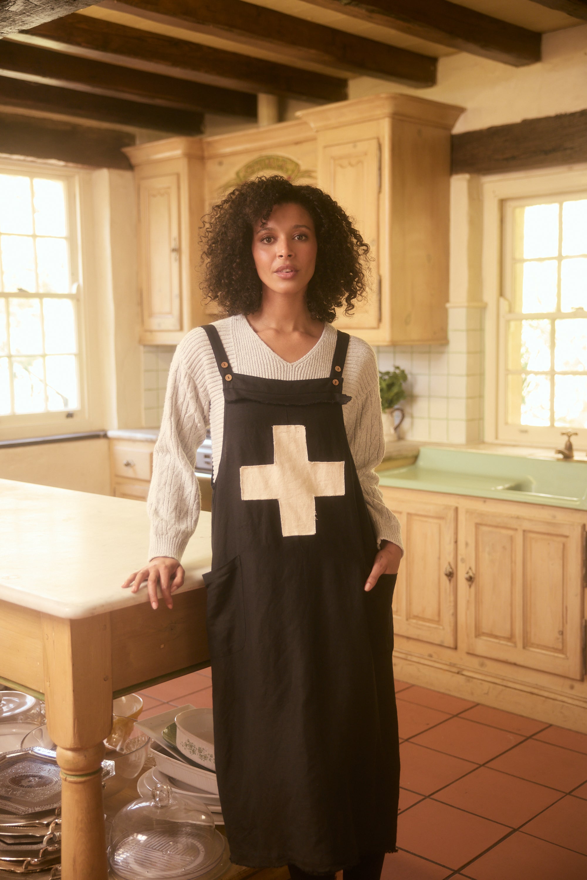Lenny Pinafore - Black