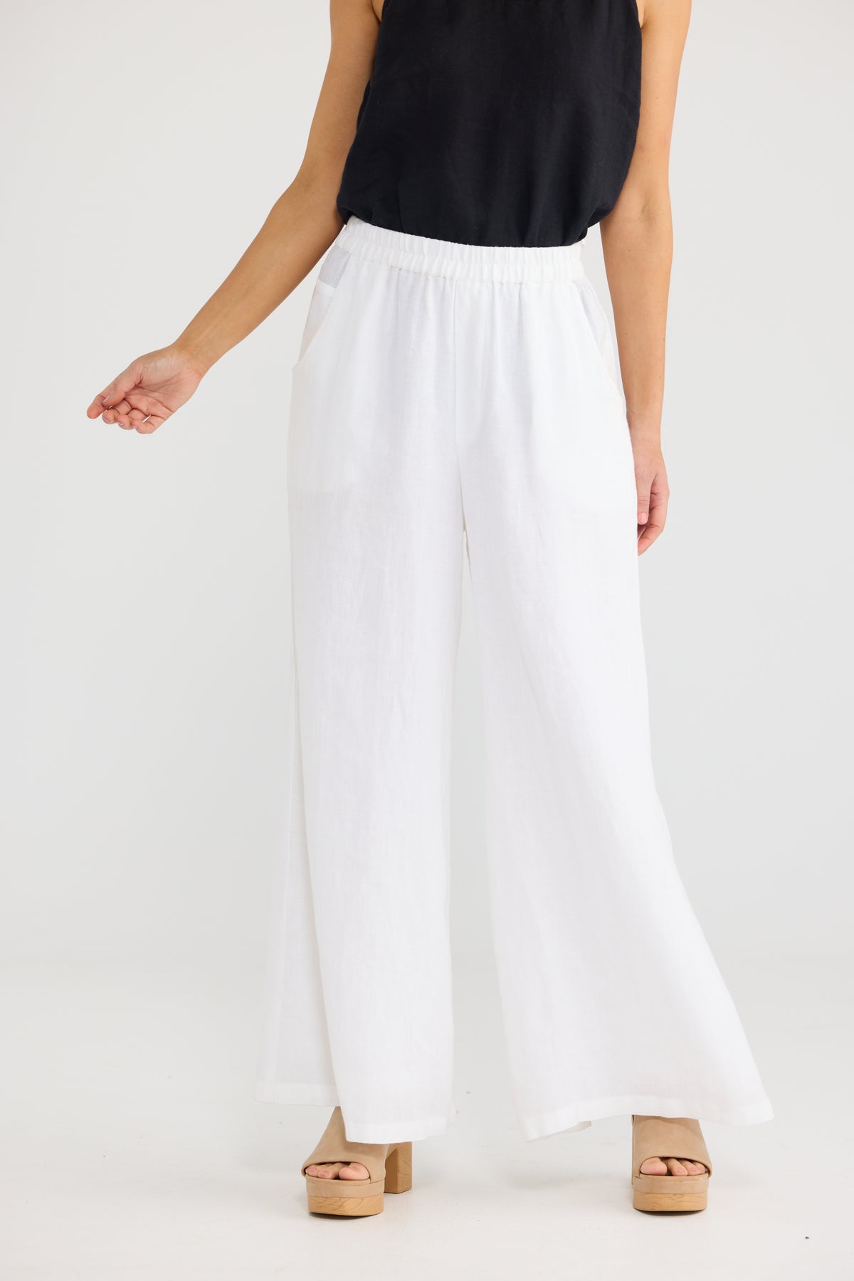 Positano Pants - White Linen