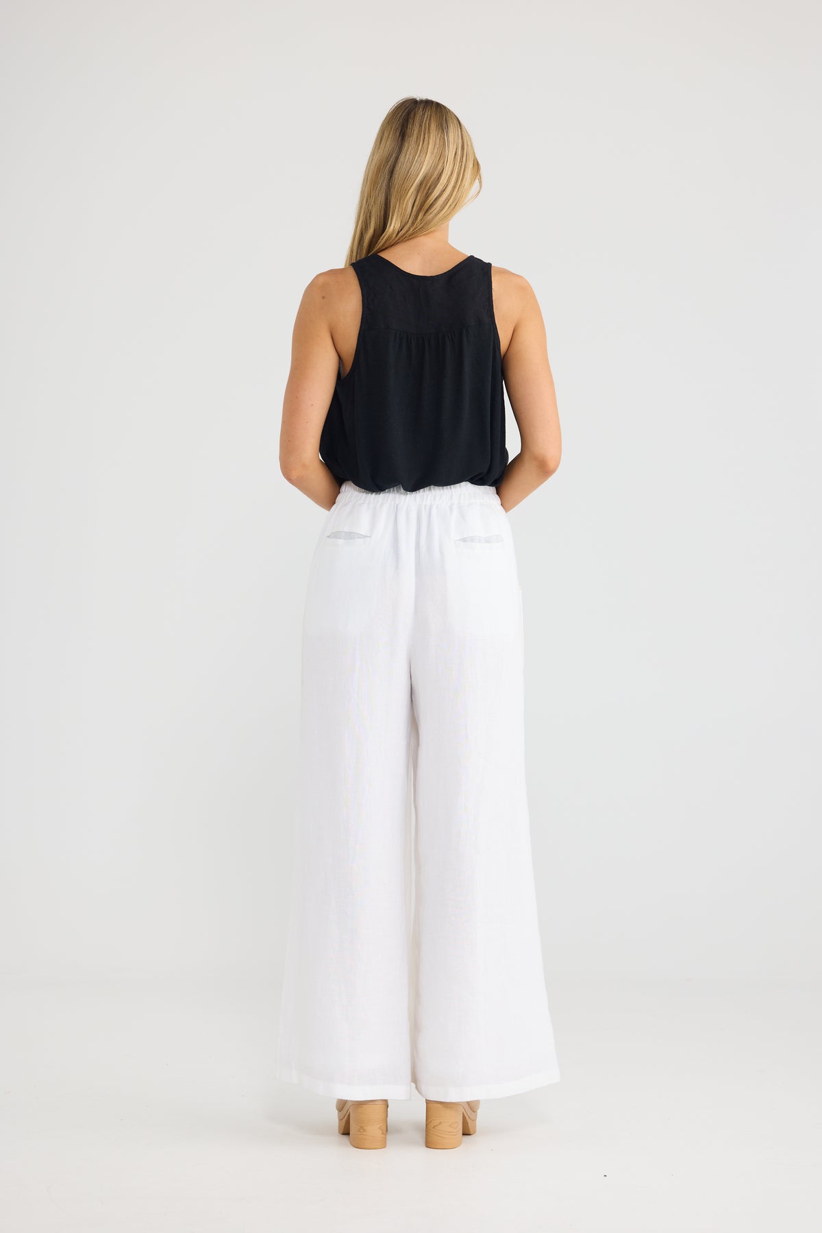 Positano Pants - White Linen