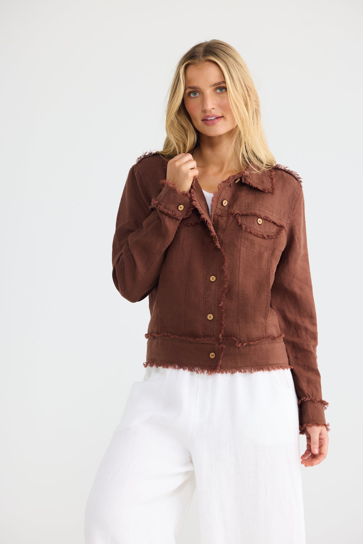 Monza Jacket - Chocolate Linen