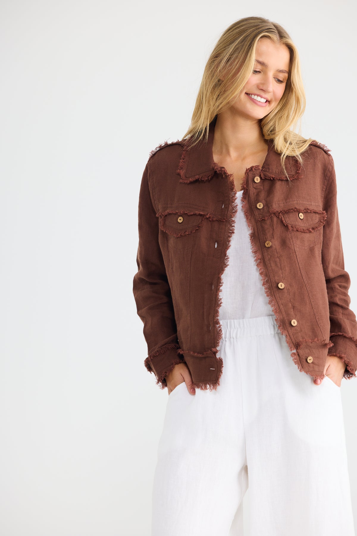 Monza Jacket - Chocolate Linen