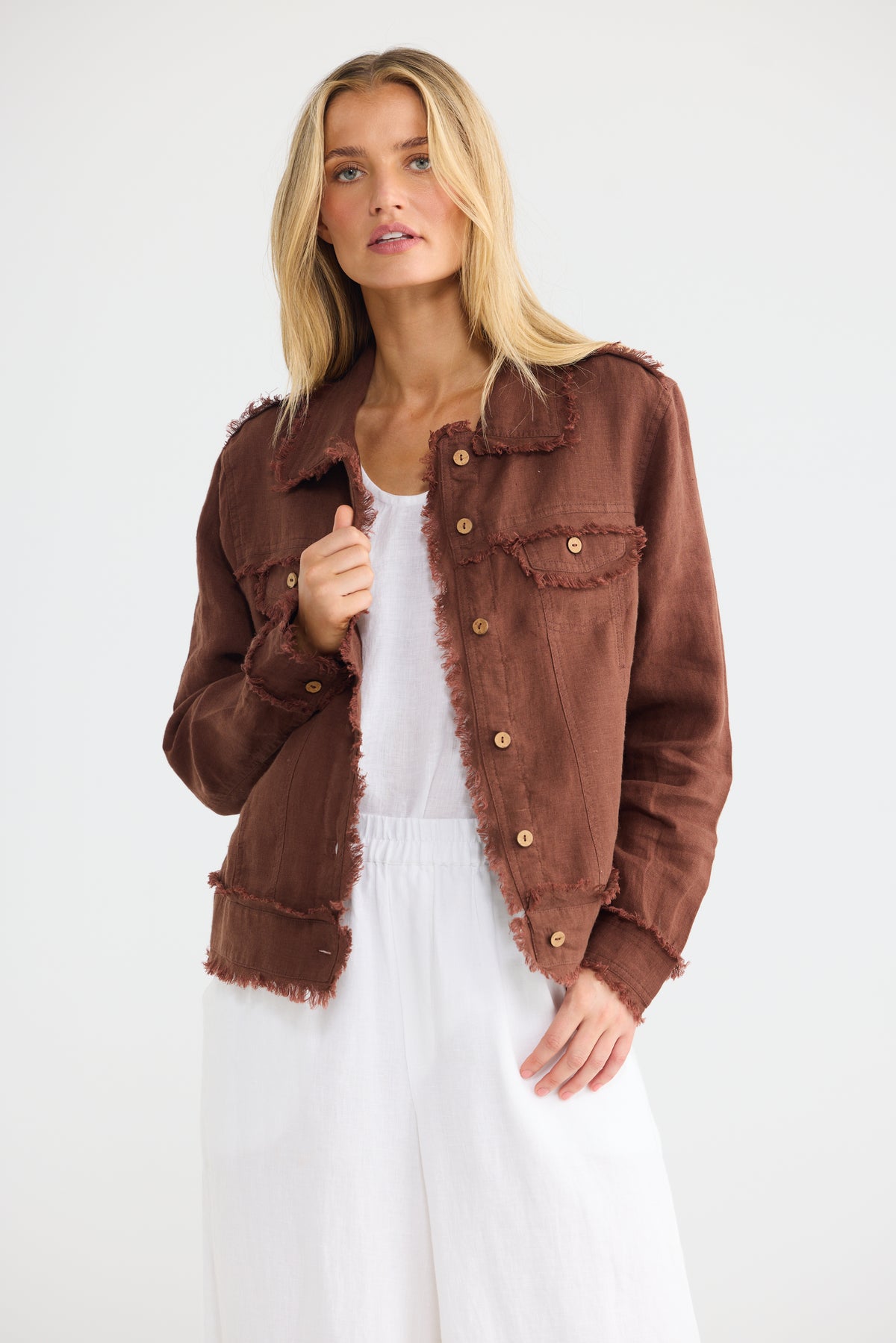 Monza Jacket - Chocolate Linen