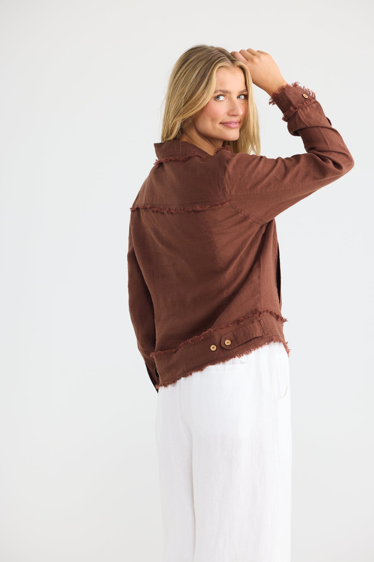 Monza Jacket - Chocolate Linen