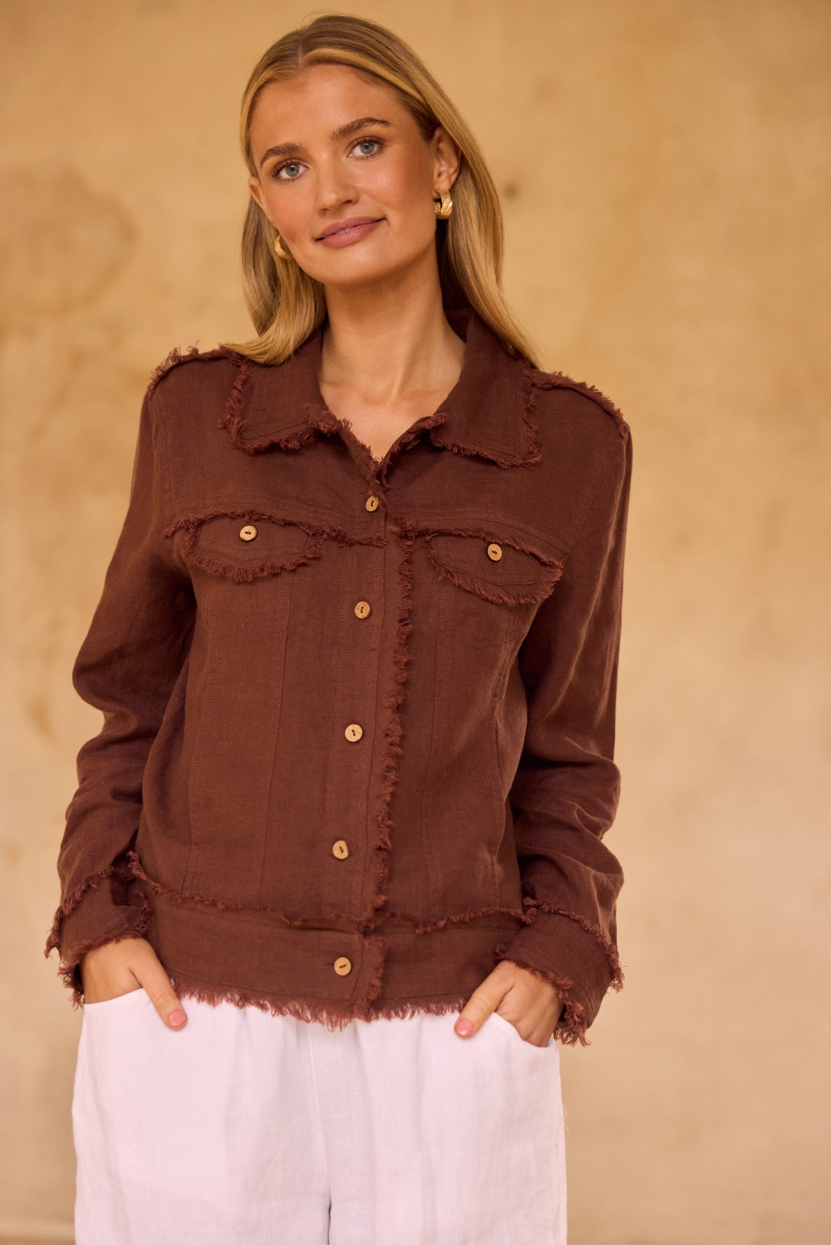 Monza Jacket - Chocolate Linen