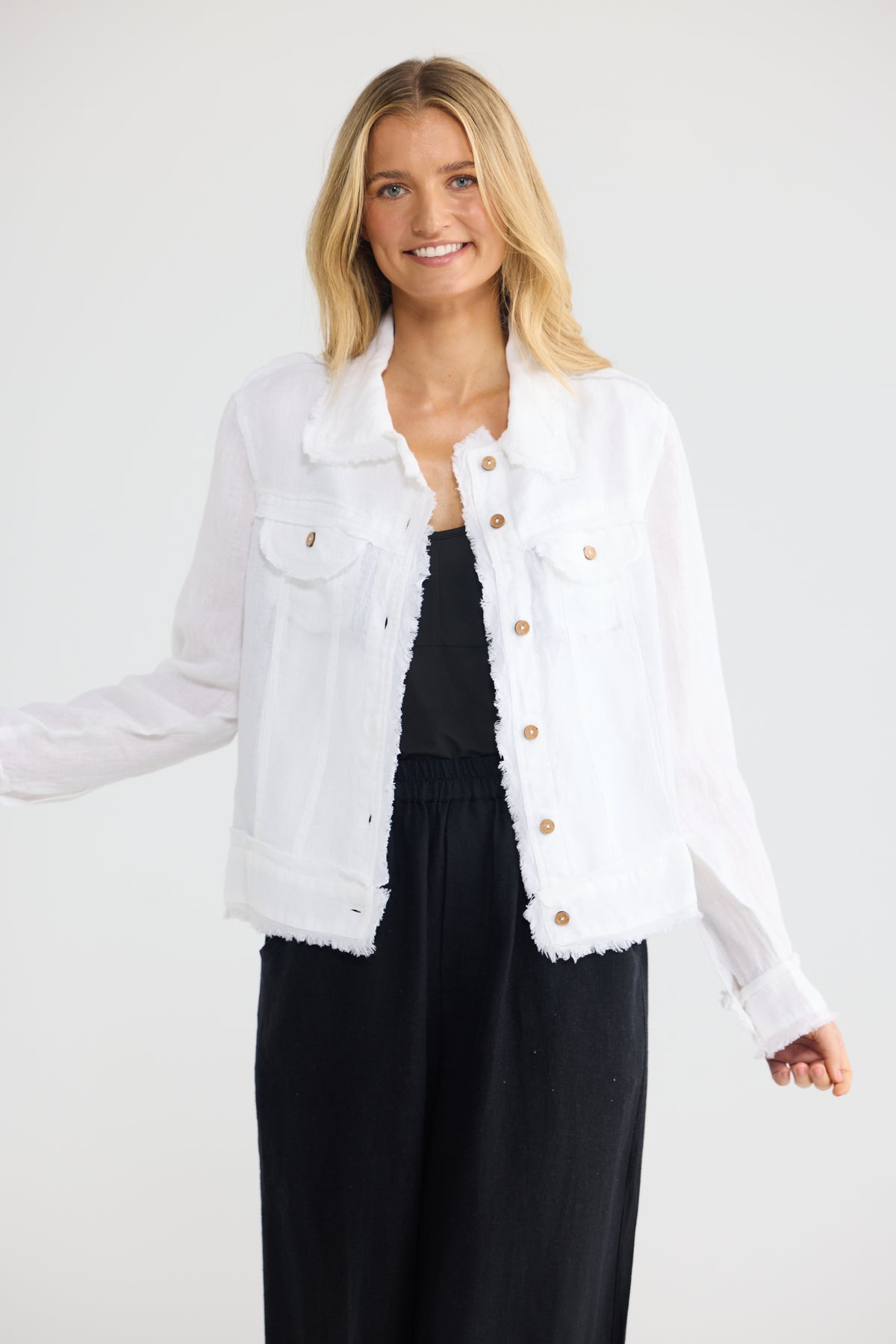 Monza Jacket - White Linen