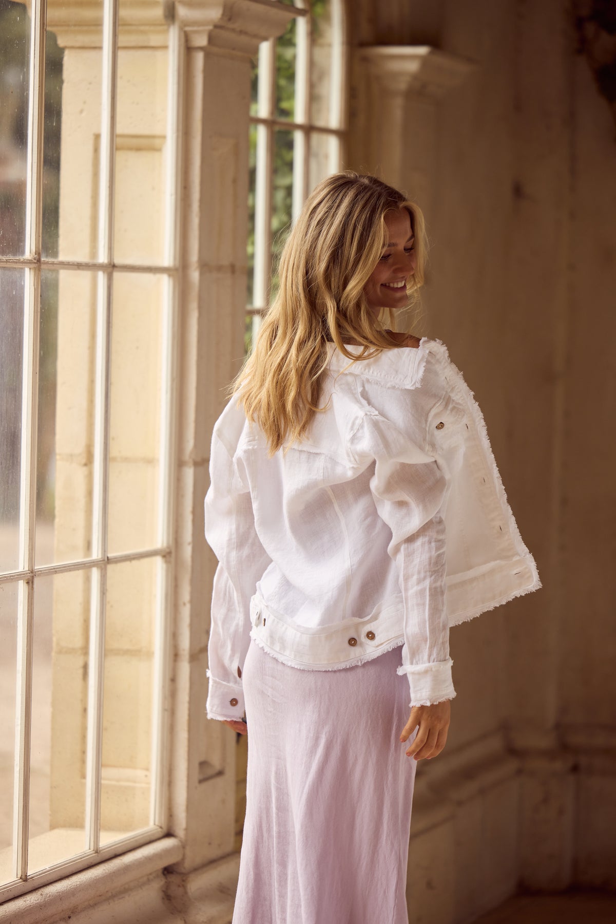 Monza Jacket - White Linen