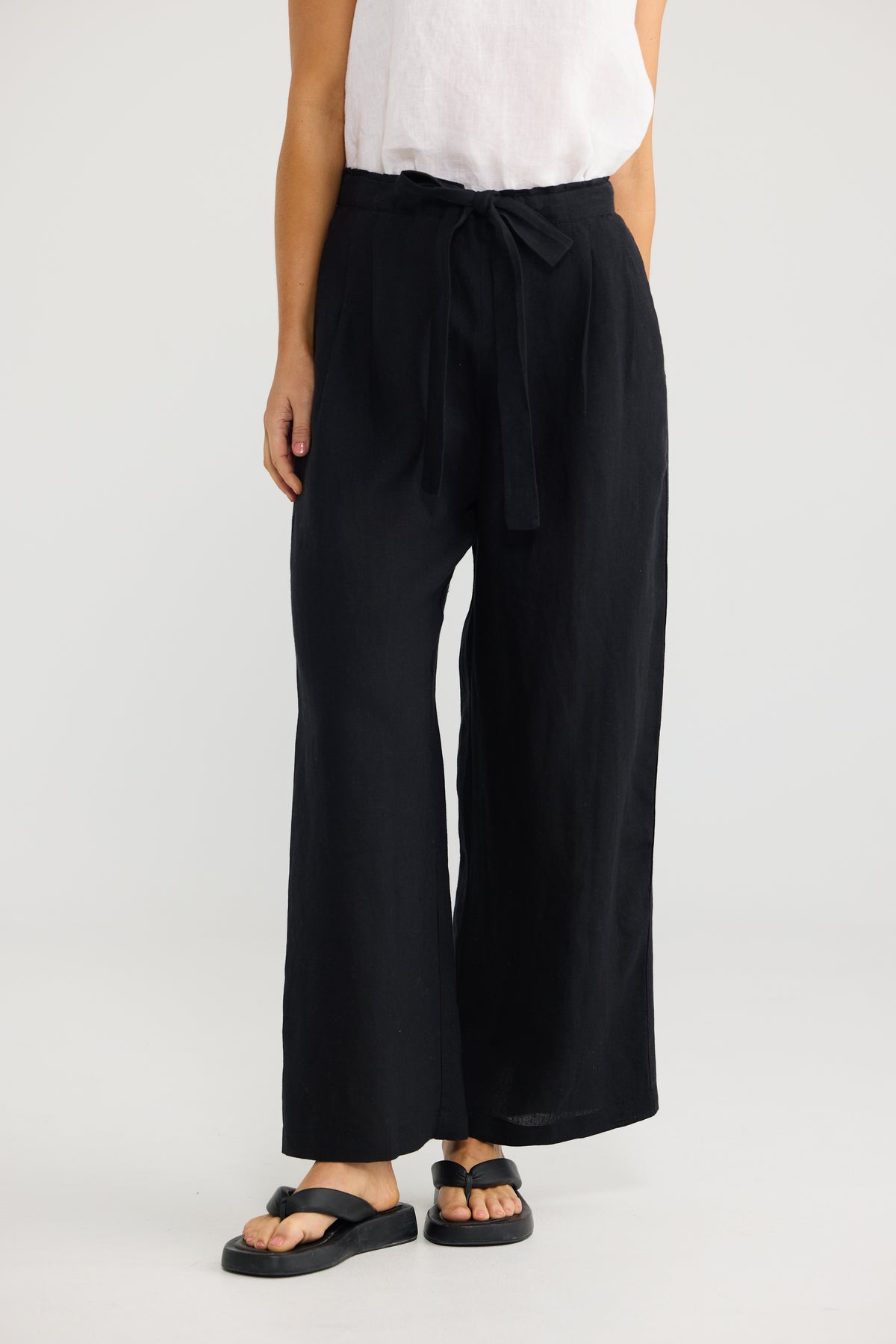 Dickens Pants - Black Linen