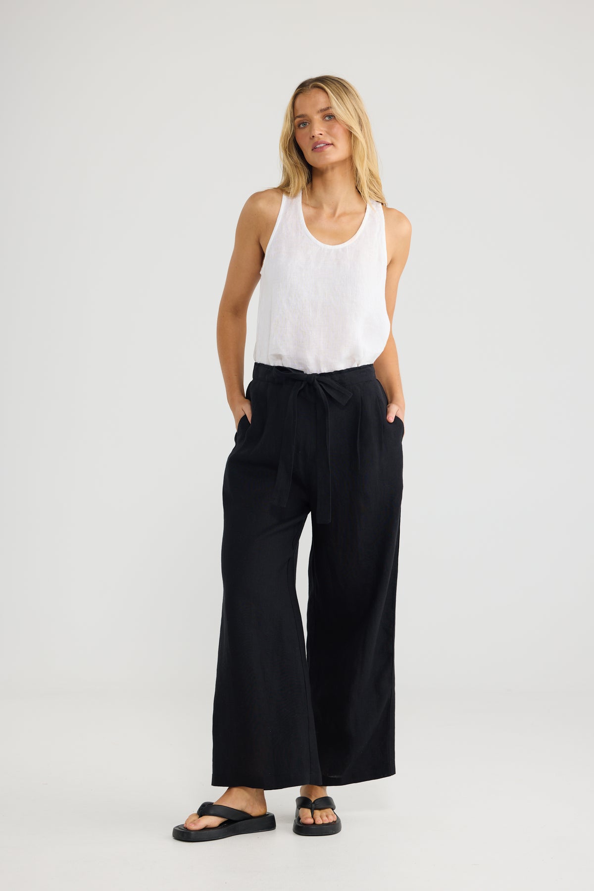 Dickens Pants - Black Linen