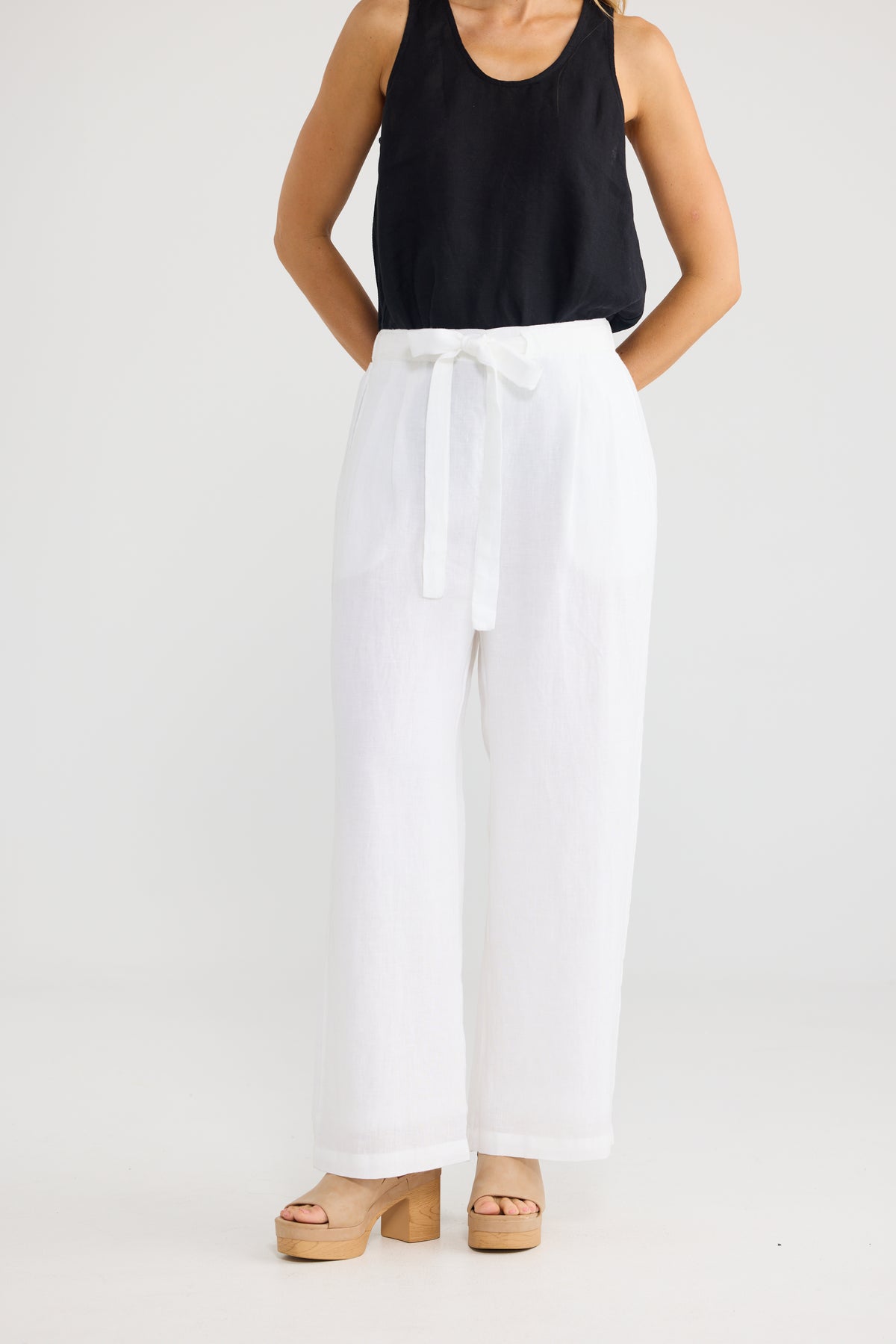 Dickens Pants - White Linen
