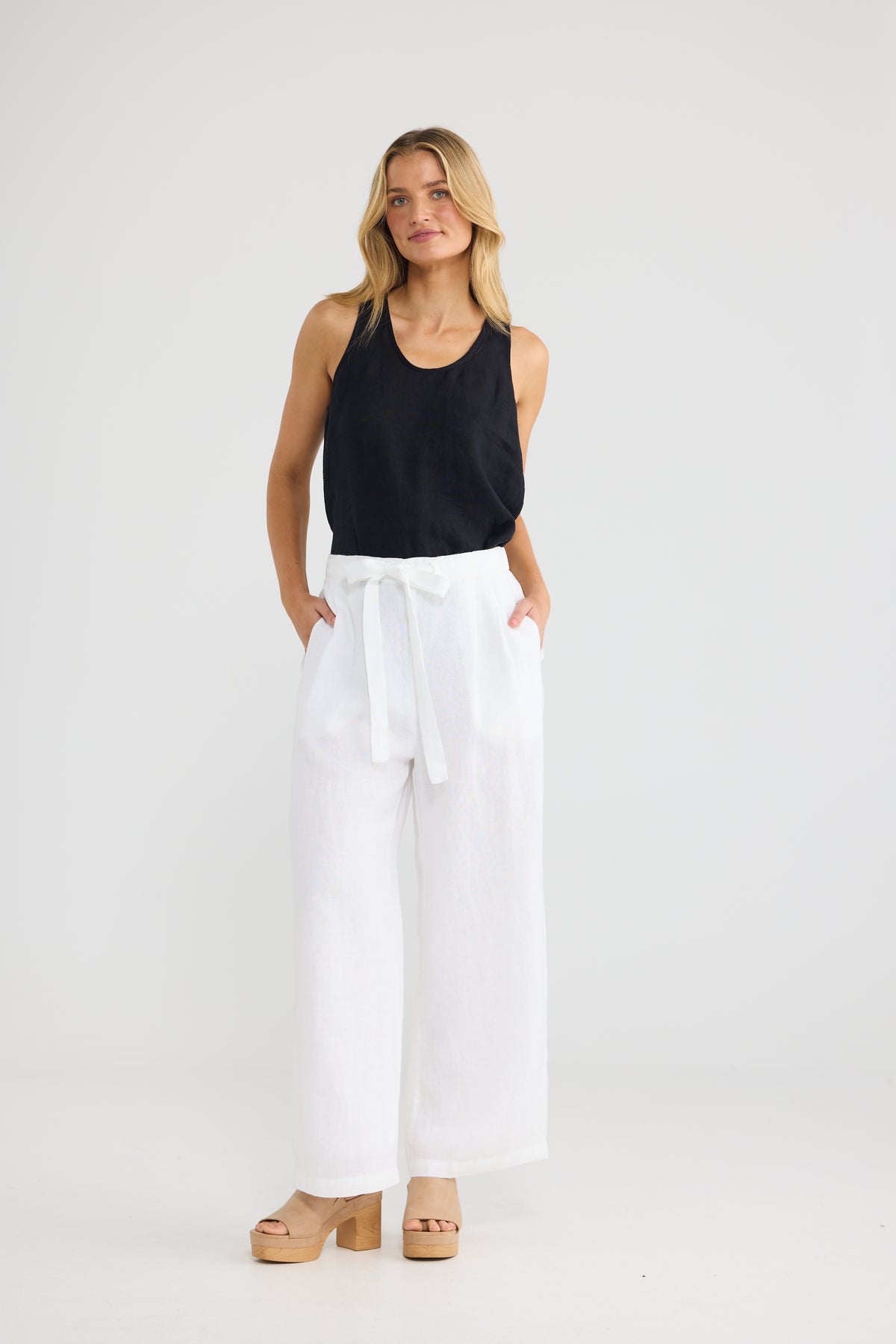 Dickens Pants - White Linen