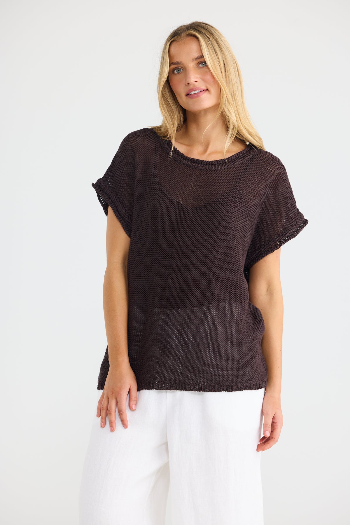 Issa Knit Tee - Chocolate