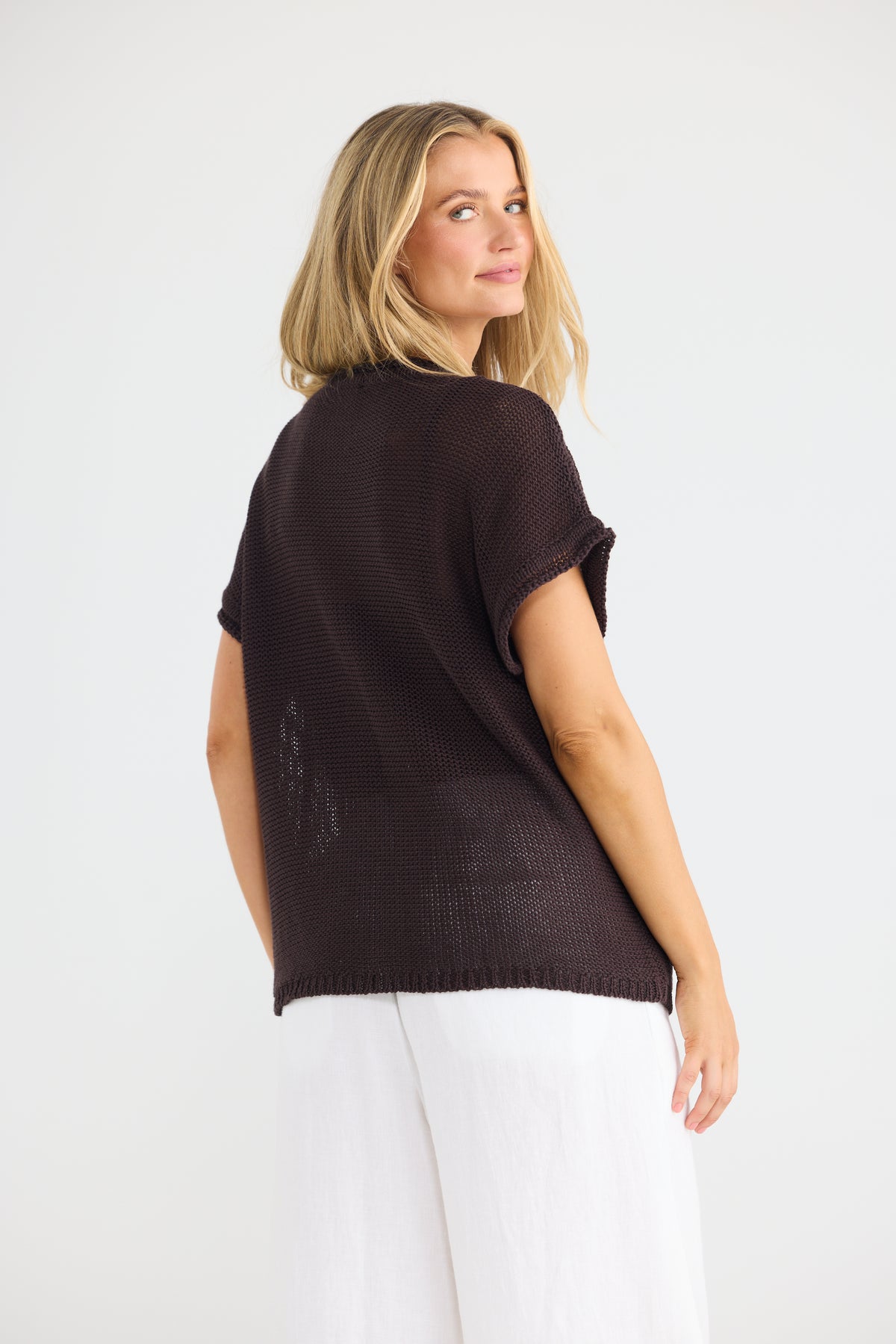 Issa Knit Tee - Chocolate