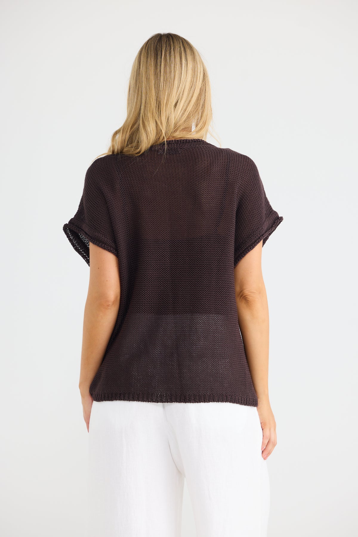 Issa Knit Tee - Chocolate