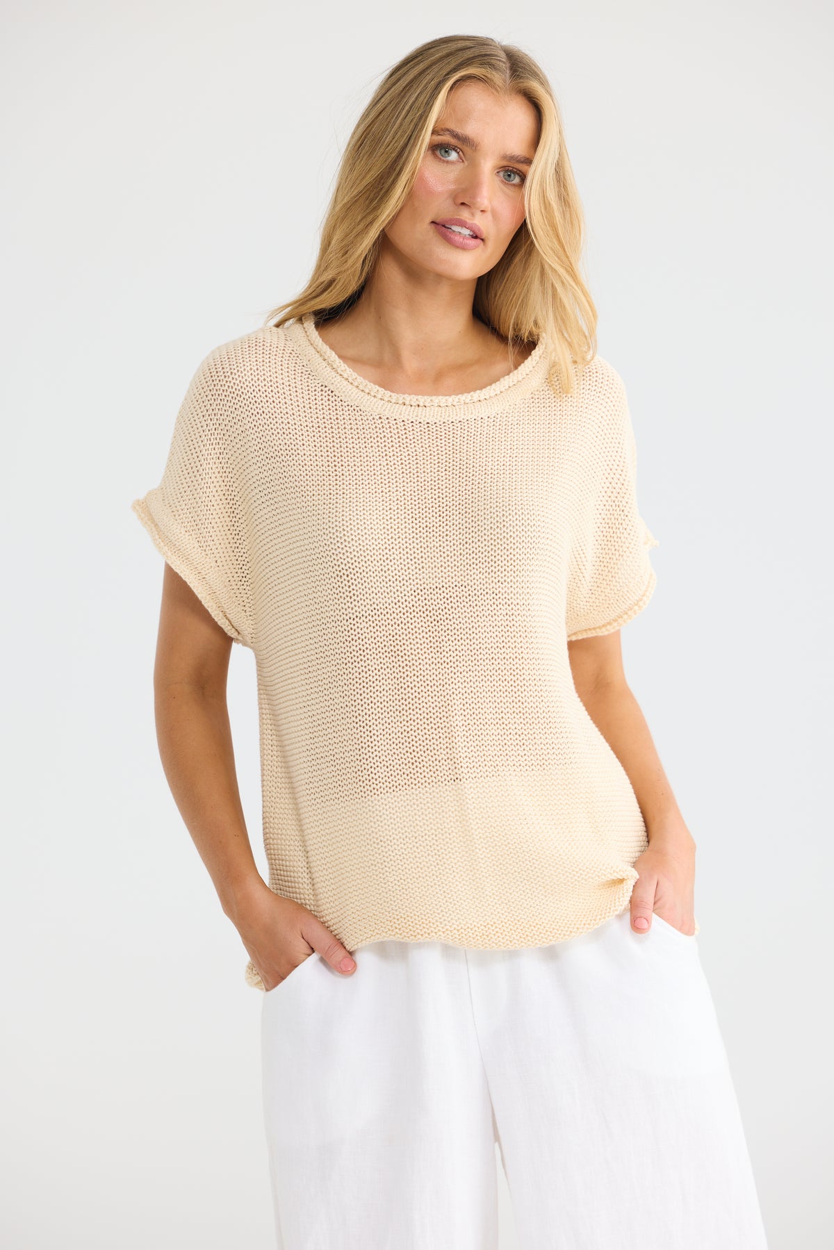 Issa Knit Tee - Natural