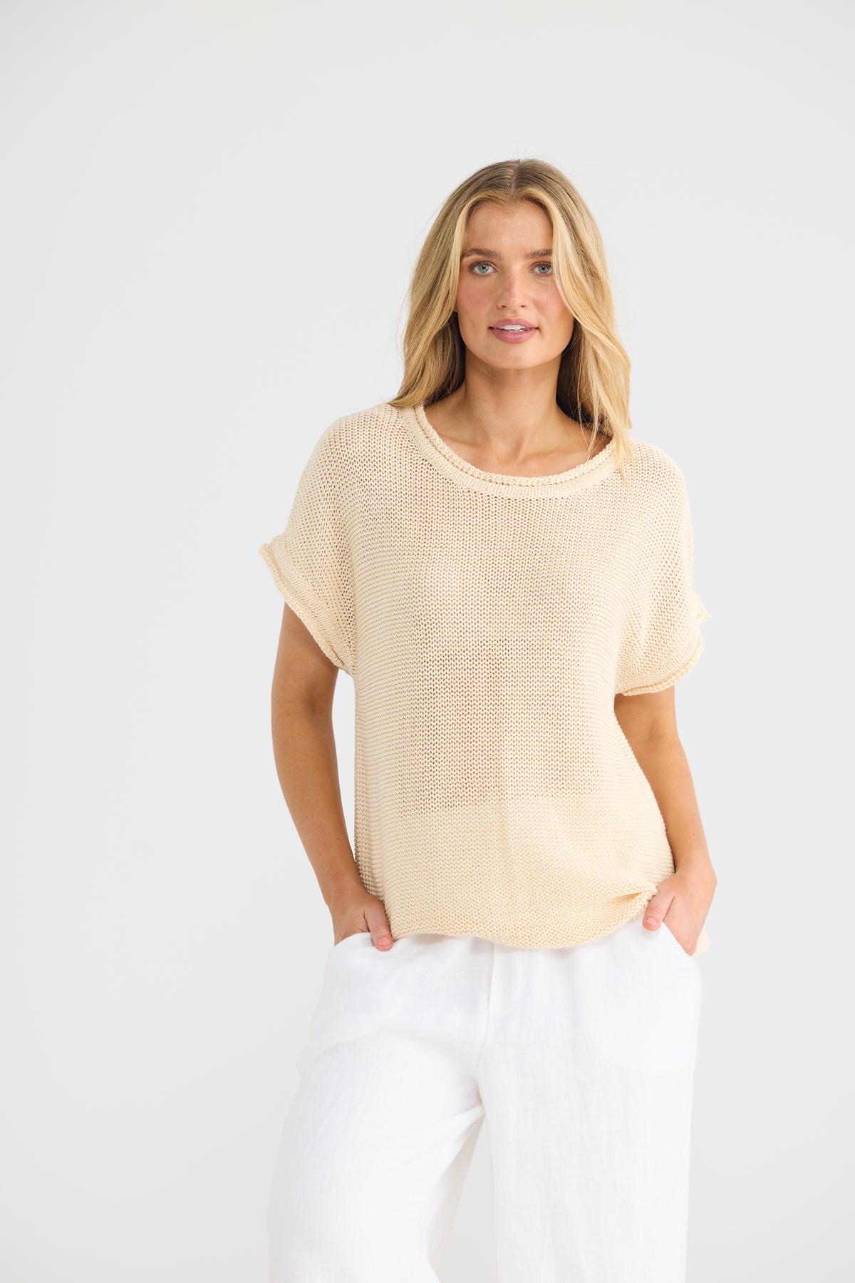 Issa Knit Tee - Natural