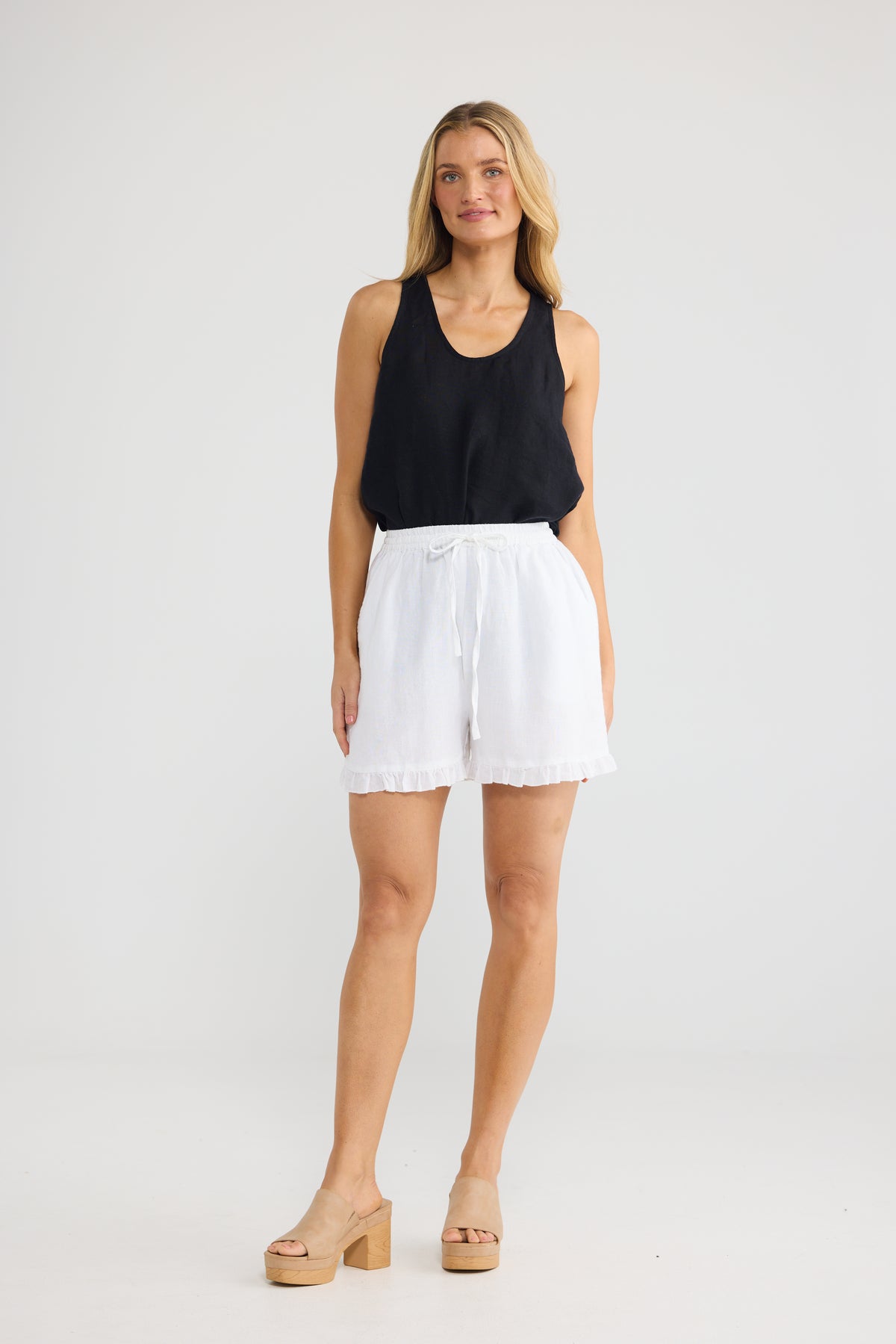Alina Shorts - White Linen