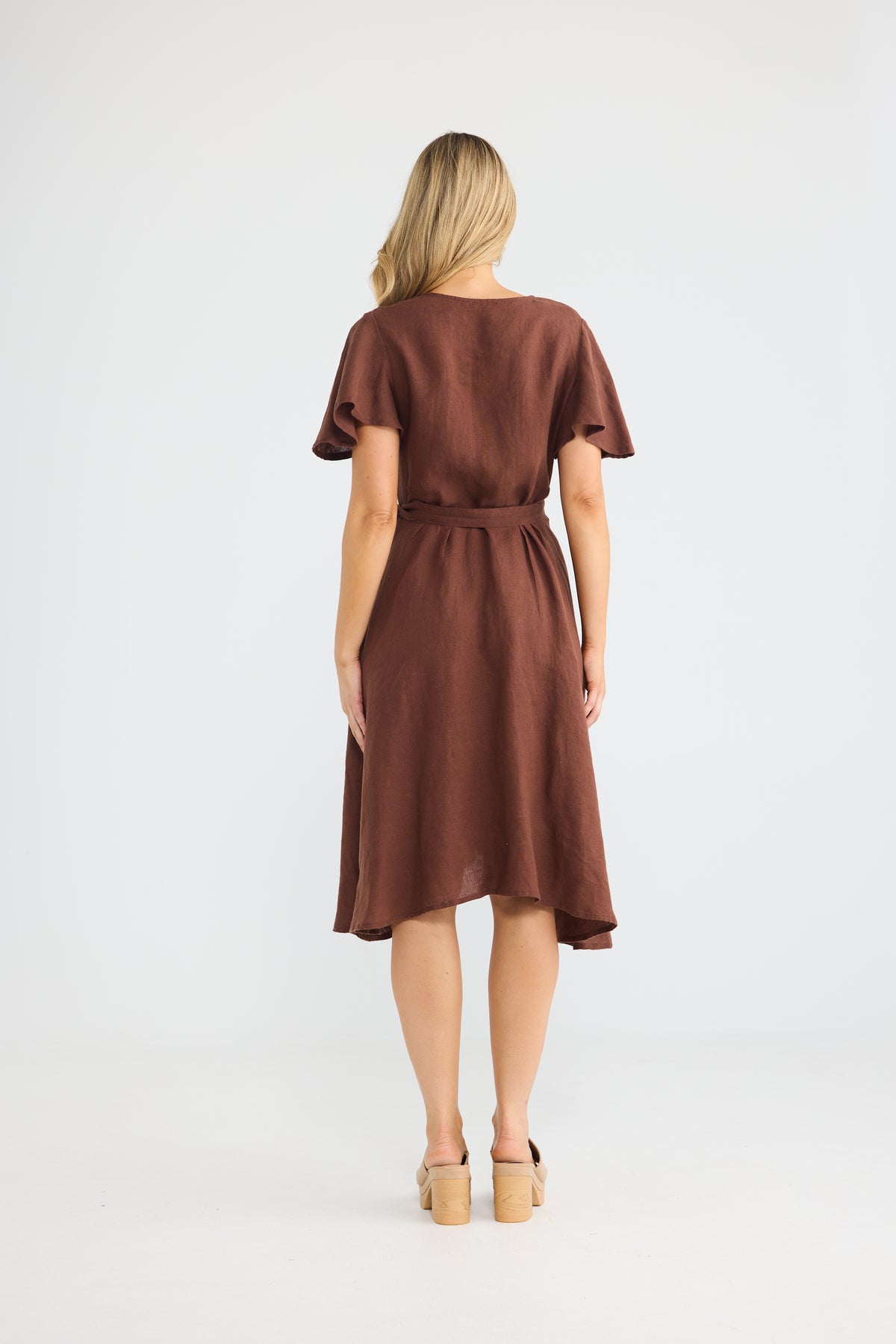 Mandalay Wrap Dress - Chocolate Linen