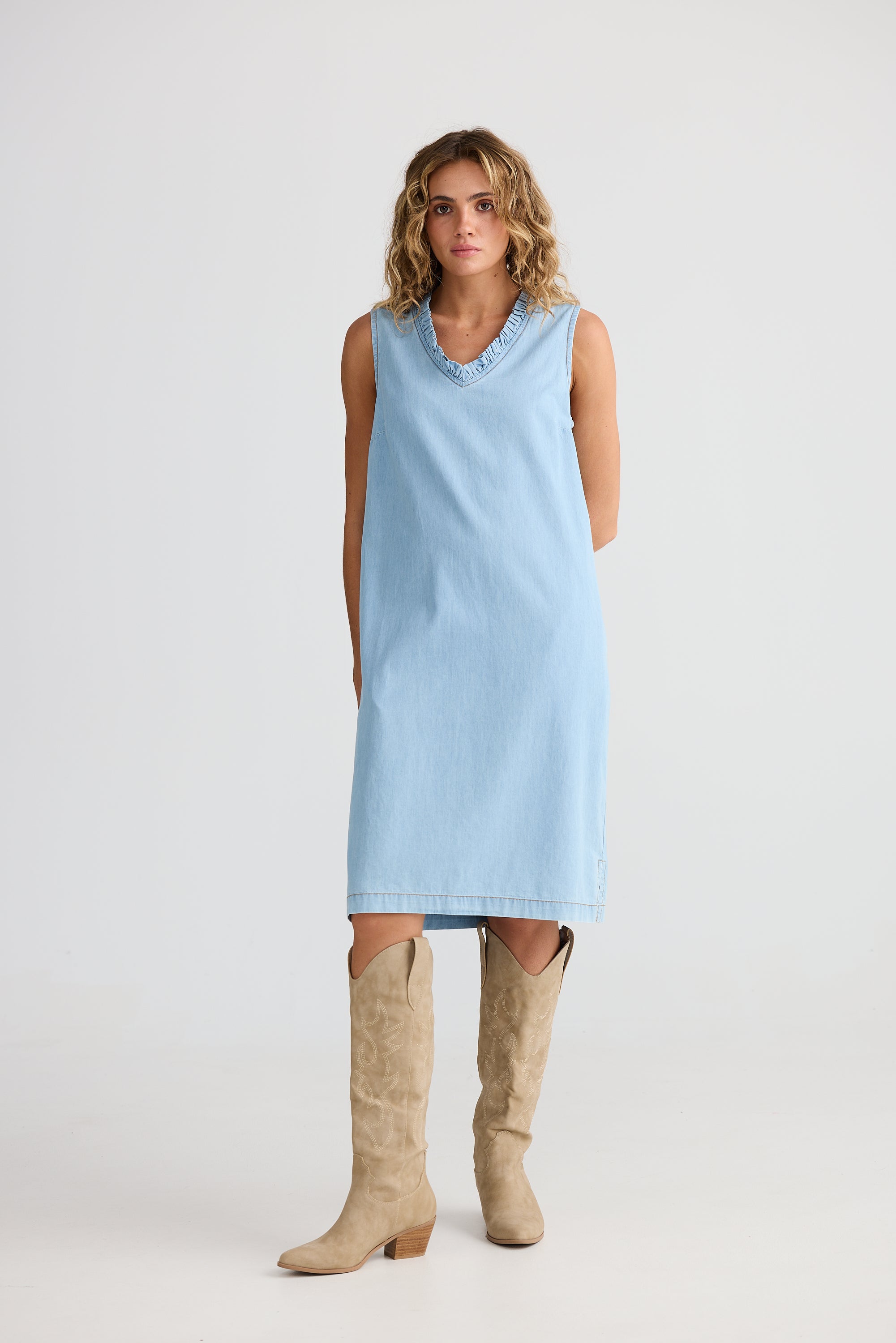 Vera Denim Dress - Light Denim