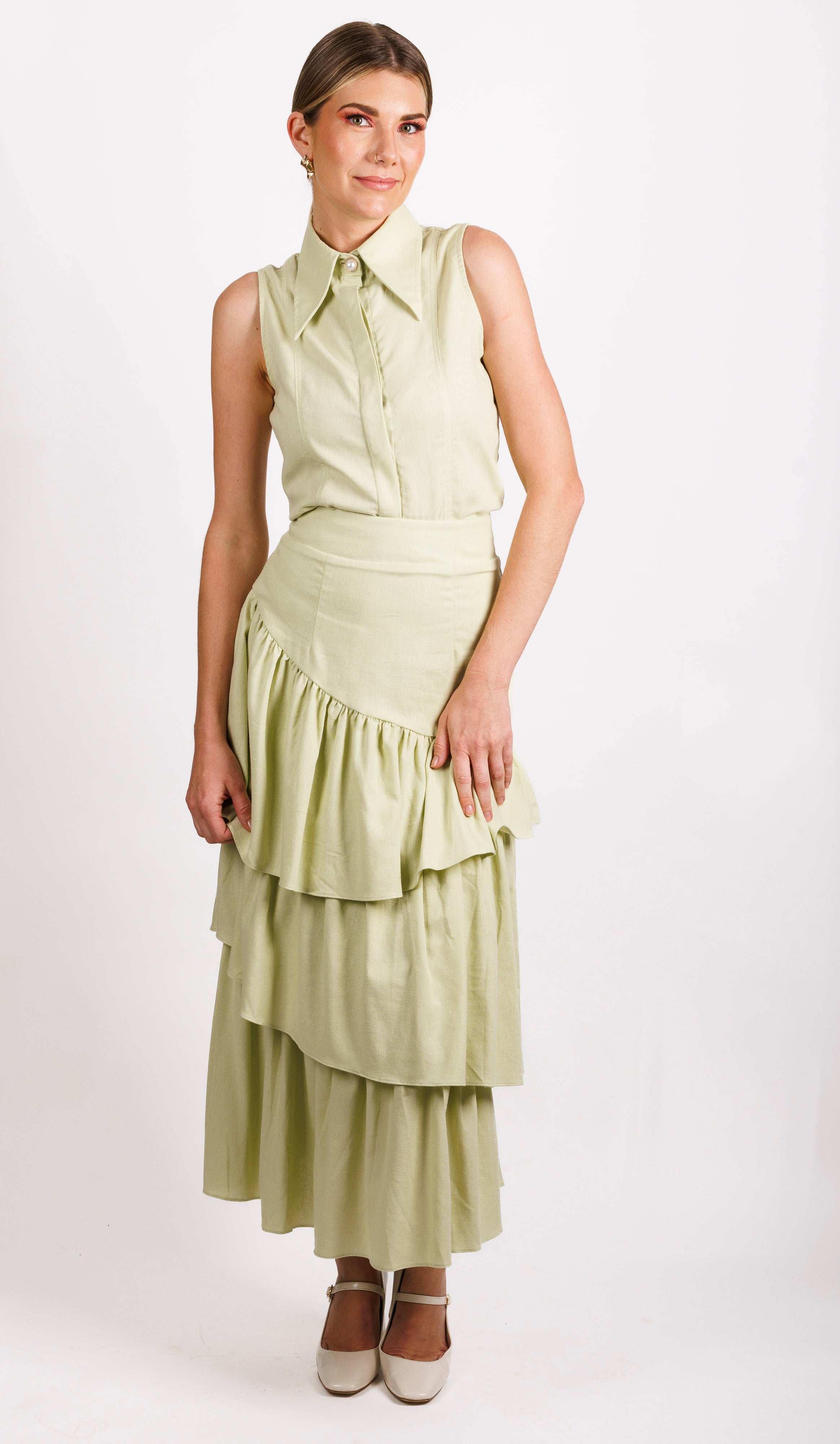 Teneriffe Sleeveless Shirt Pistachio