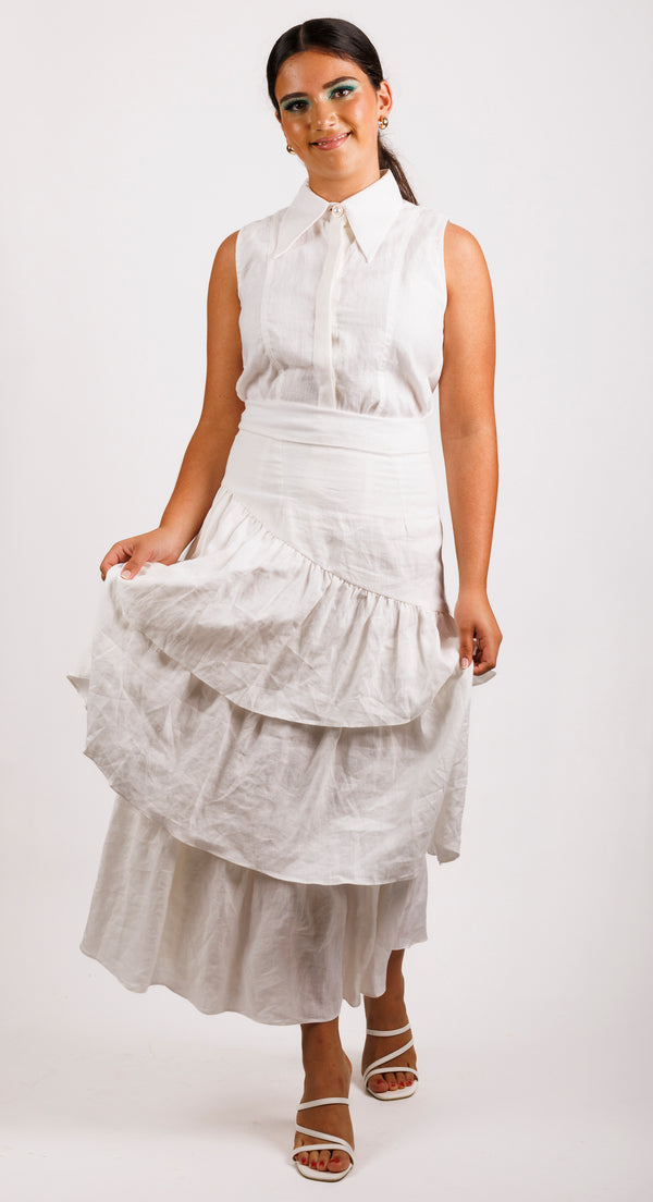 Teneriffe Sleeveless Shirt White