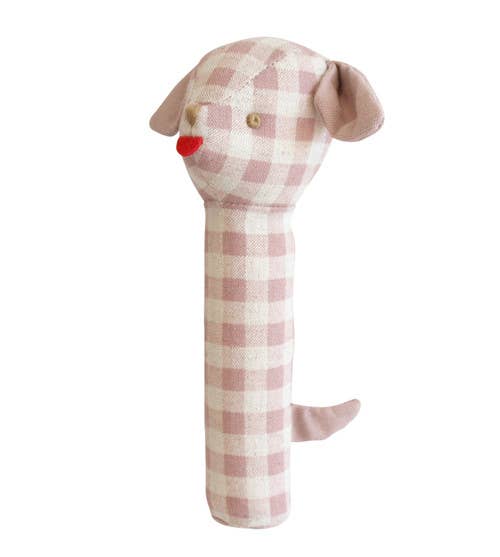 Puppy Squeaker - Rose Check Linen