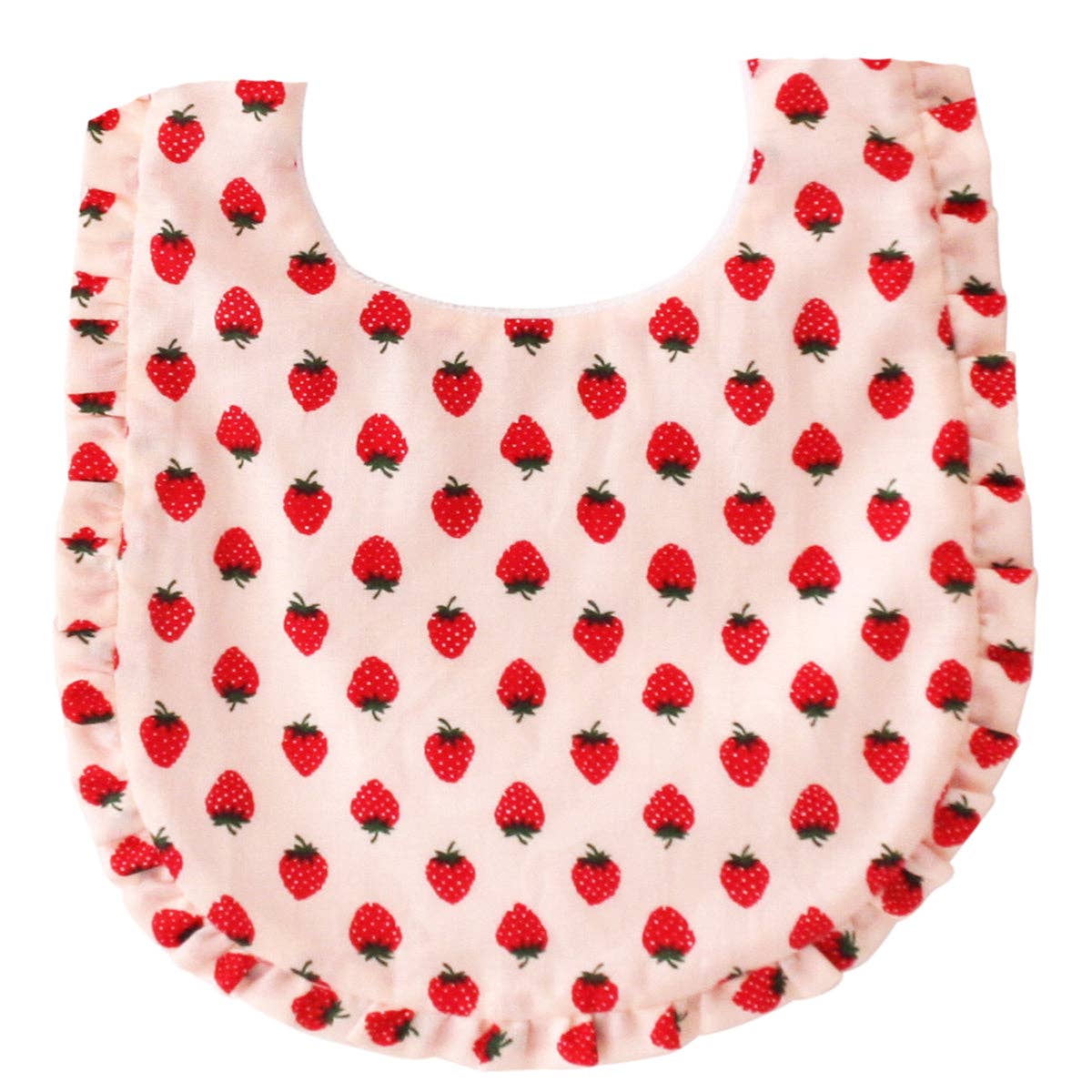 Ruffle Edge Bib - Strawberry