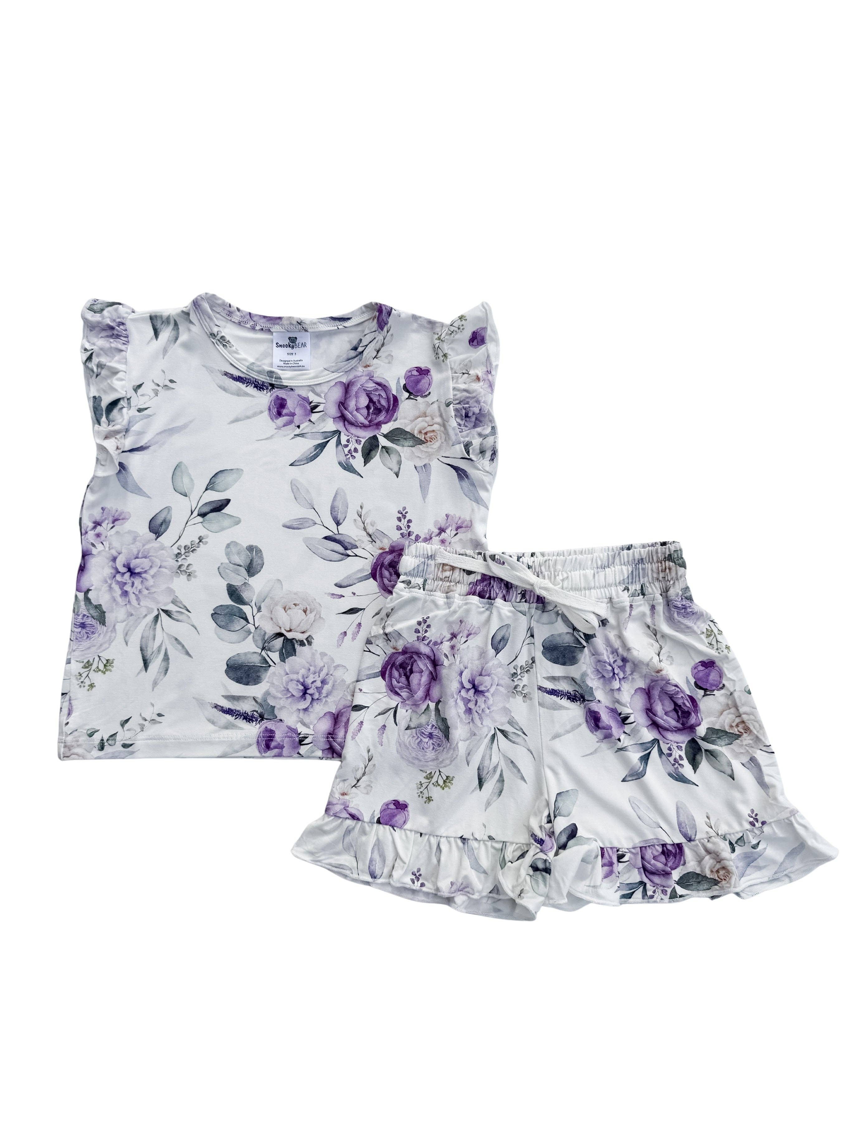 Top & Shorts Set  - Twilight Rose