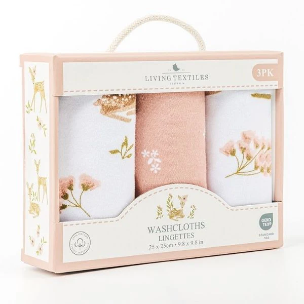 3 Pack Organic Wash Cloths - Sophia's Garden