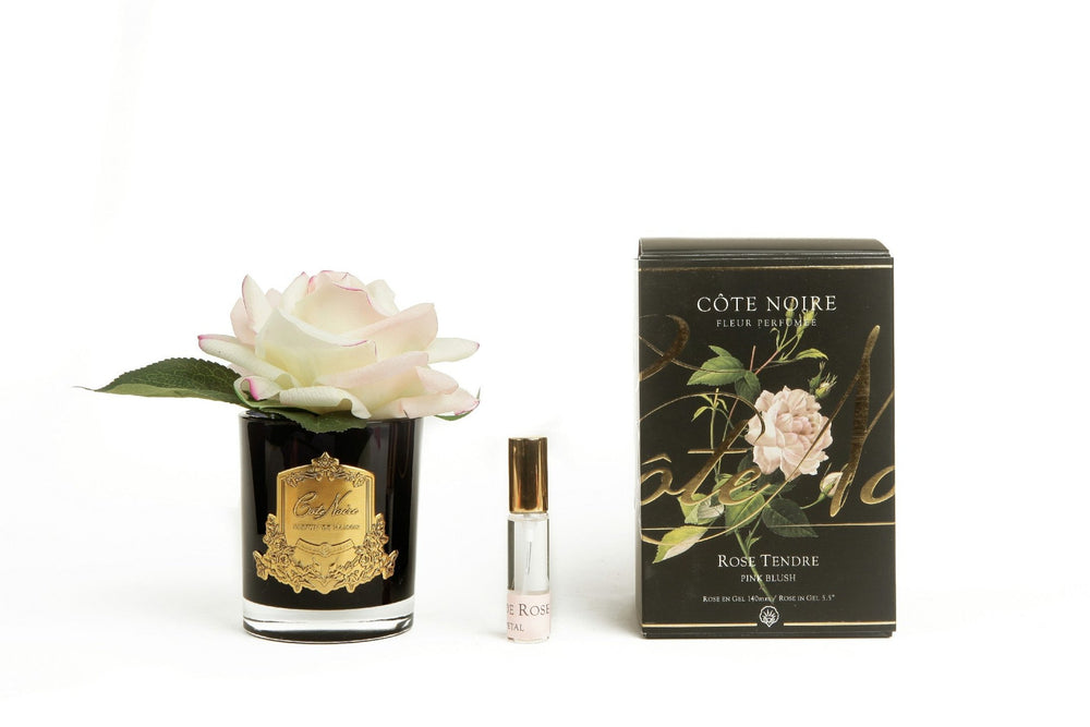 Perfumed Natural Touch Single Rose - Black - Pink Blush